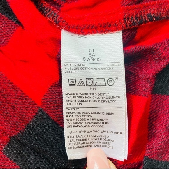 OLD Navy Buffalo Plaid Button Down Flannel Tiered Dress in Red and Black - Picture 5 of 7